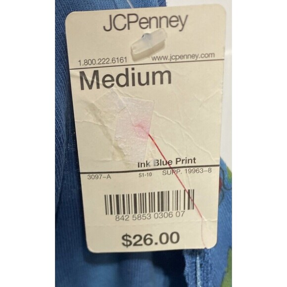 Vtg St Johns Bay Crop Top Women Size M Floral Lace Watercolor Print 3/4 Sleeve - Picture 8 of 8